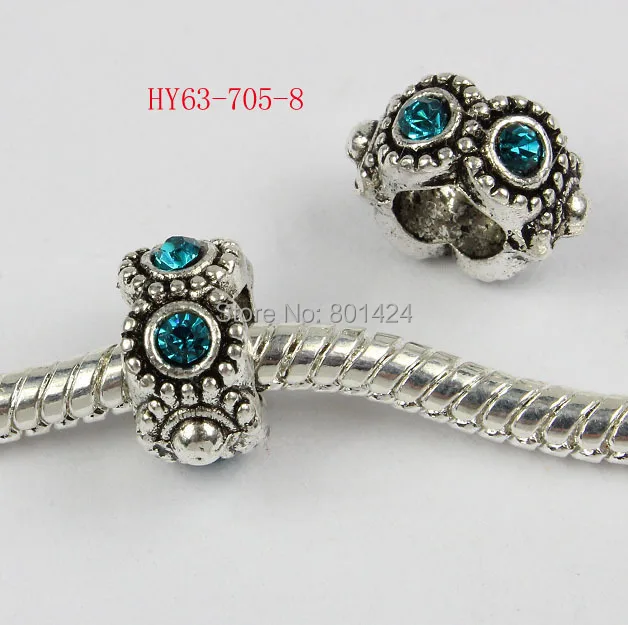 Бусины из горного хрусталя с большим отверстием для европейской цепи 25 шт. 63-705 -