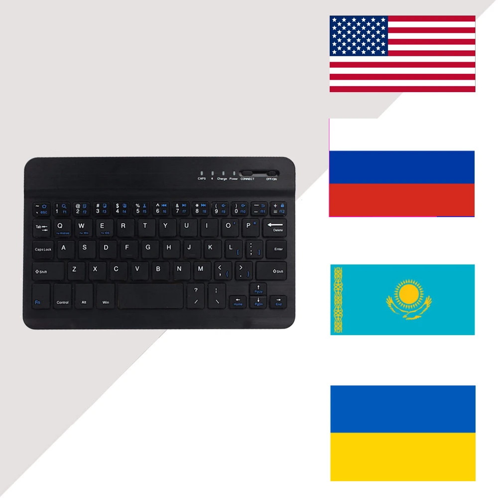 RS Bluetooth беспроводная клавиатура алюминиевая мини Универсальная 7 дюймов для iPad