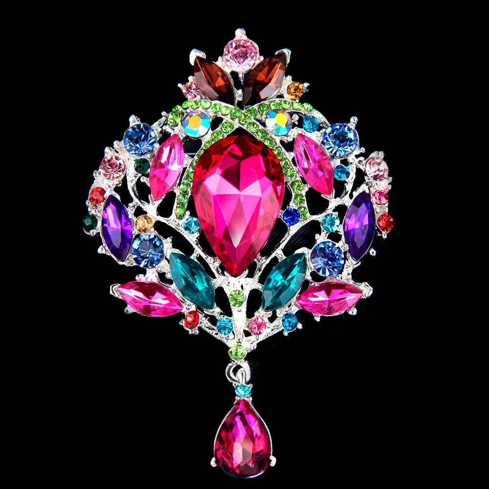 Женская Брошь в виде капли воды с кристаллами|flower brooches for women|brooches womencrown brooch |