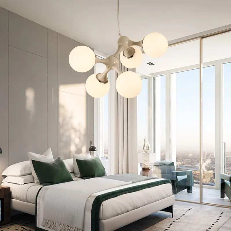 Потолочная люстра в скандинавском стиле ретро E27 светодиодная лампа с черными и