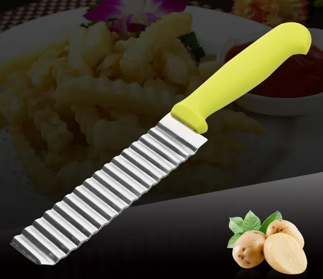 1PC French Fry Cutters Chip Dough Vegetable Carrot Blade Potato Peeler Crinkle Wavy Cutter Slicer S/Steel KX 142 | Дом и сад