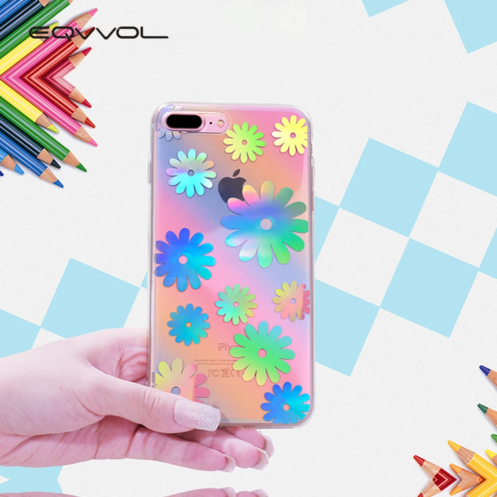 Eqvvol Luxury Diamond Pattern Rainbow Case For Apple iPhone X 8 7 Plus Soft TPU Fashion Back Cover 6 6s |