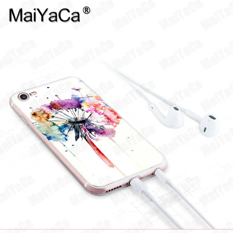 Чехол MaiYaCa для iphone 7 6 X акварельный цветок Одуванчик лаванда чехол телефона iPhone 8 6S