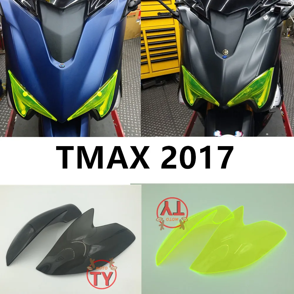 

Black transparent yellow New Motorcycle Headlight Cover For Yamaha TMAX 530 2017 T MAX 530 Screen Protective Accessoris