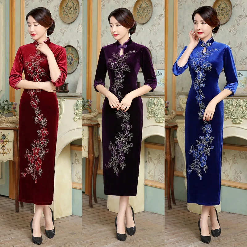 Благородное китайское традиционное женское платье ручной работы с пуговицами и