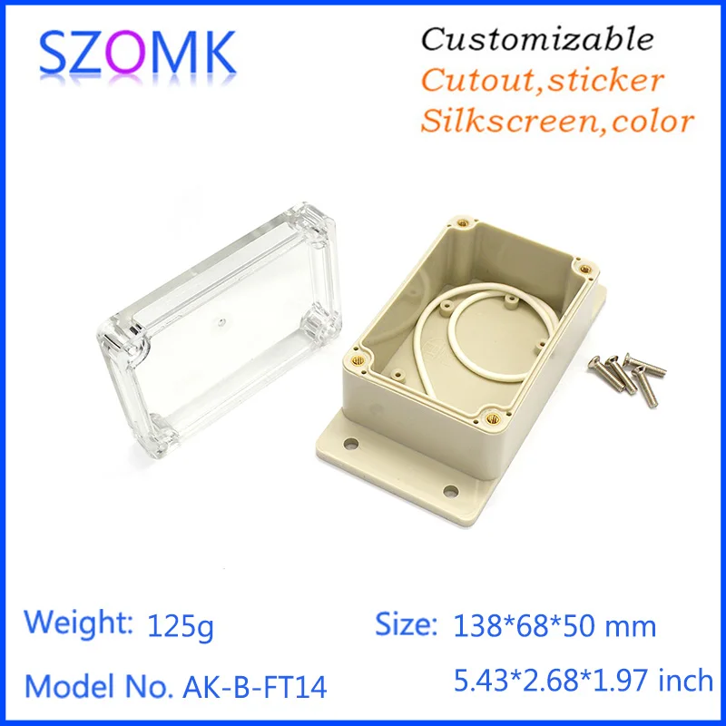 1 шт. водонепроницаемый пластиковый электробокс 138*68*50 мм IP65 |