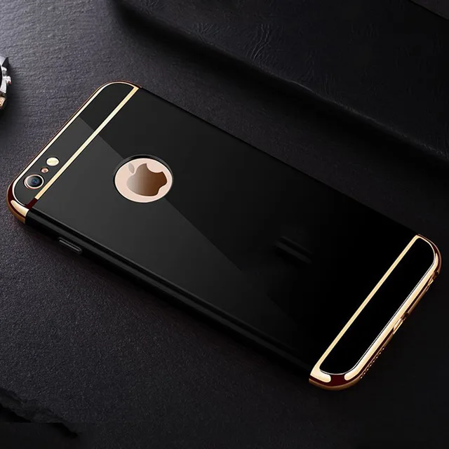 Черный WZH чехол с покрытием назад Роскошные красные чехлы для iPhone 6 6 S 7 plus чехол для iPhone 8 plus x xs 5s жесткий 3 в 1 защитный Ковер Крышка - Цвет: Черный