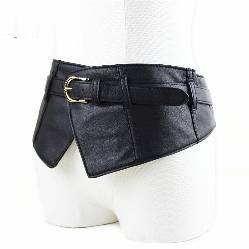 New fashion ladies ultra wide belt girdle elastic waist belt All-match Faux Leather belt strech band pin buckle Cool bg-002