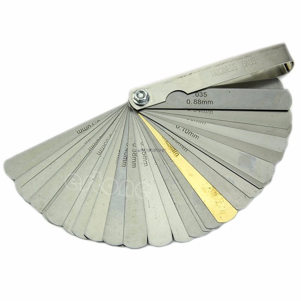 

Feeler Gauge Tune Up Thickness Set 32 Blade IMP/METRIC With Brass