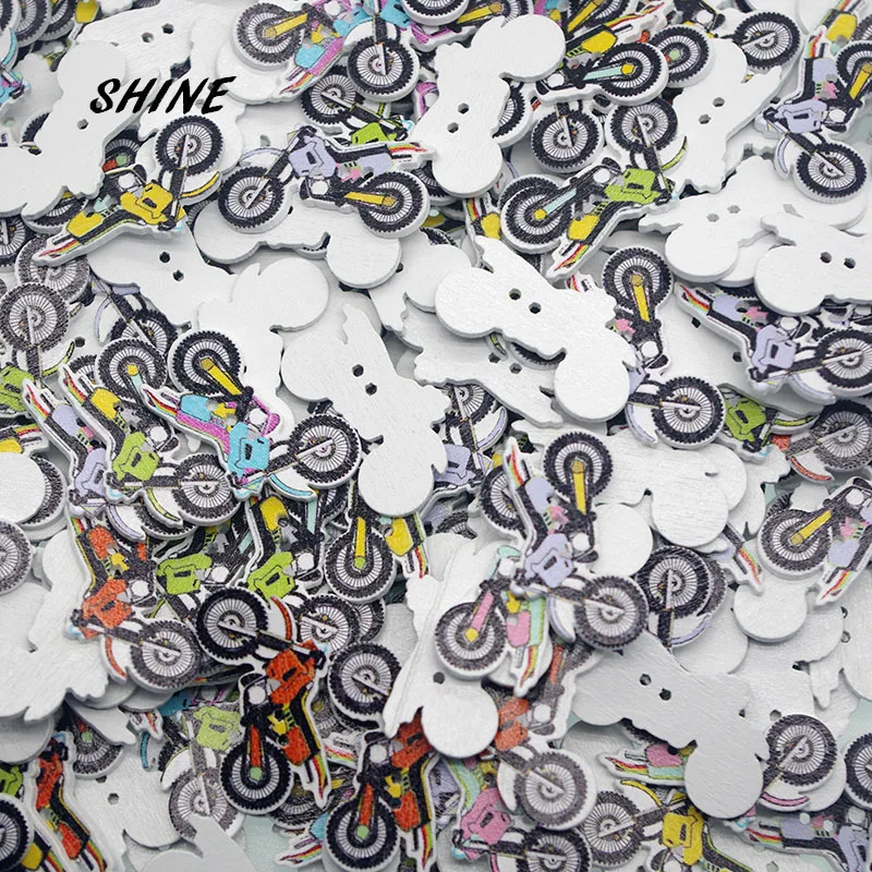 SHINE 12 шт. деревянные швейные пуговицы для скрапбукинга в форме мотоцикла с 2
