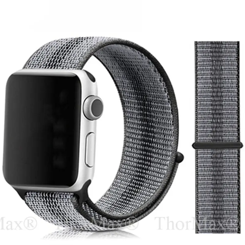 19-Black Stripe Для наручных часов Apple Watch, версии мягкий нейлон 40 мм 44 мм для наручных часов iWatch, сменный ремешок спортивный петля для наручных часов Apple Watch 4 серии 3/2/1 38 мм 42 мм ремешок - Цвет ремешка: 19-Black Stripe