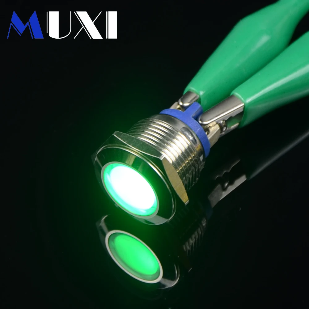 Сигнальная лампа 16 мм светодиодный металлический индикатор водонепроницаемый