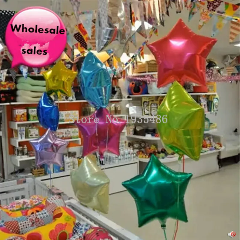 20pcs/Lot 10 Inch Foil Balloons Party Decoration Helium Inflatable balls Five-Pointed StarStar Wedding Aluminum Baloons | Дом и сад