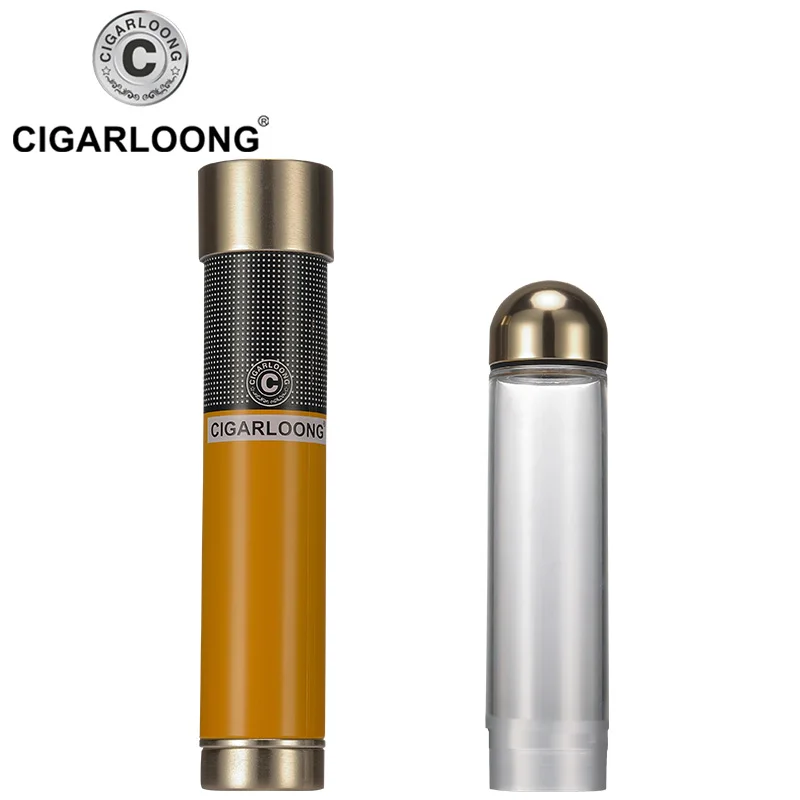 COHIBA трубки Чехол держатель 1 Сигары Портативный хьюмидор встроенный увлажнитель