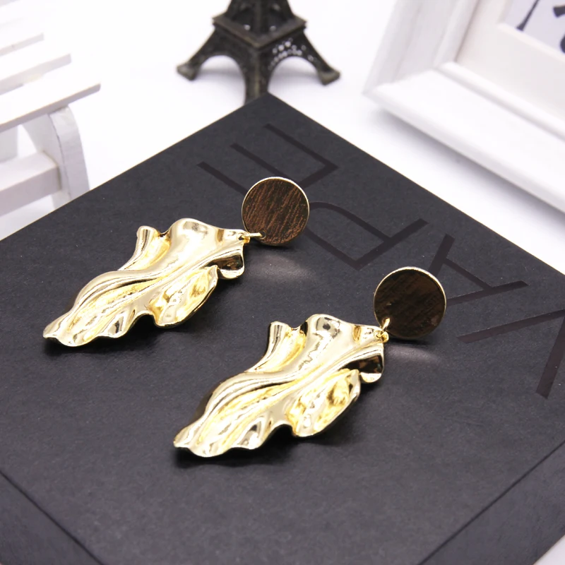coco&ampwillow Geometric Gold Metal Statement Drop Earrings For Women 2019 Matt Color Abstract Modern Party Gift | Украшения и