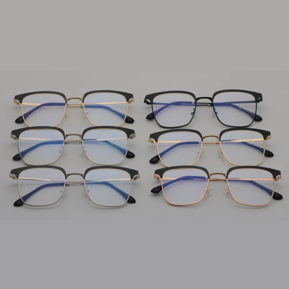 Peekaboo man metal optical glasses frame for men gold silver black clear lens square eyeglasses women high quality