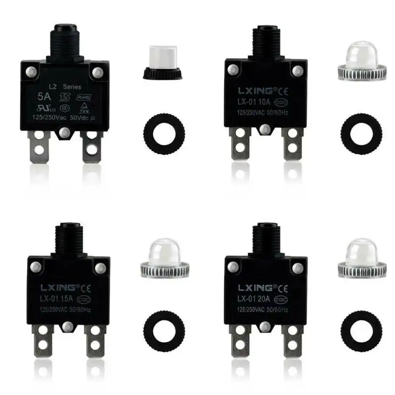 L2 series 5A 30AMP AC 125/250V сбрасываемая Кнопка Термовыключатель монтажная