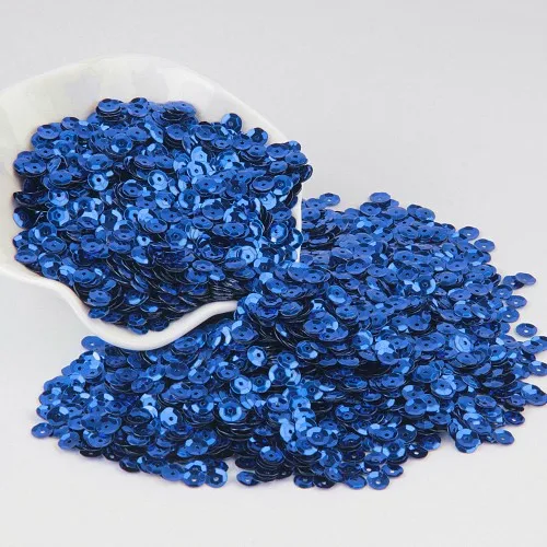 blue Блестки 6 мм чашки ПВХ круглые пайетки свободные блестки для дома вечерние свадебные украшения для шитья DIY аксессуары 1600pcs20g - Цвет: blue