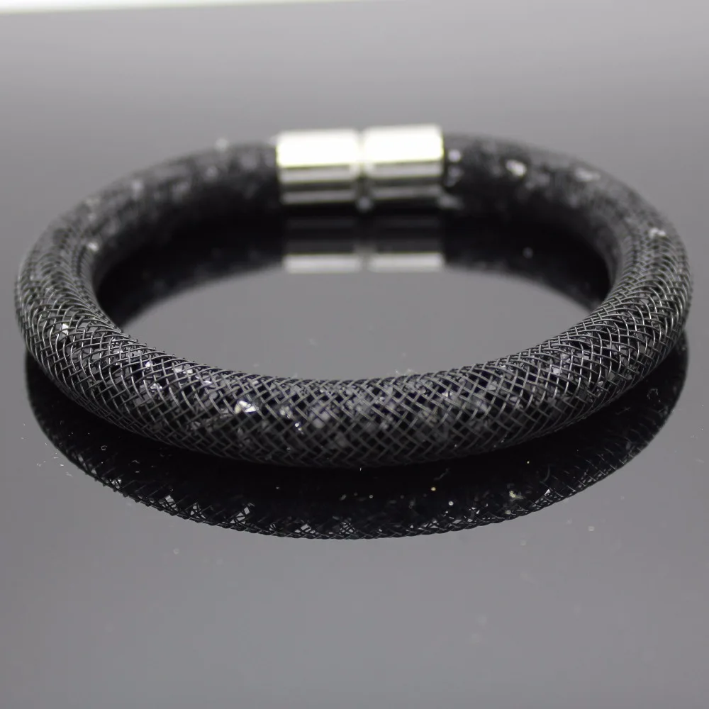 Кристалл Браслеты сетки цепочка с полный смолы Магнитная Обёрточная Бумага