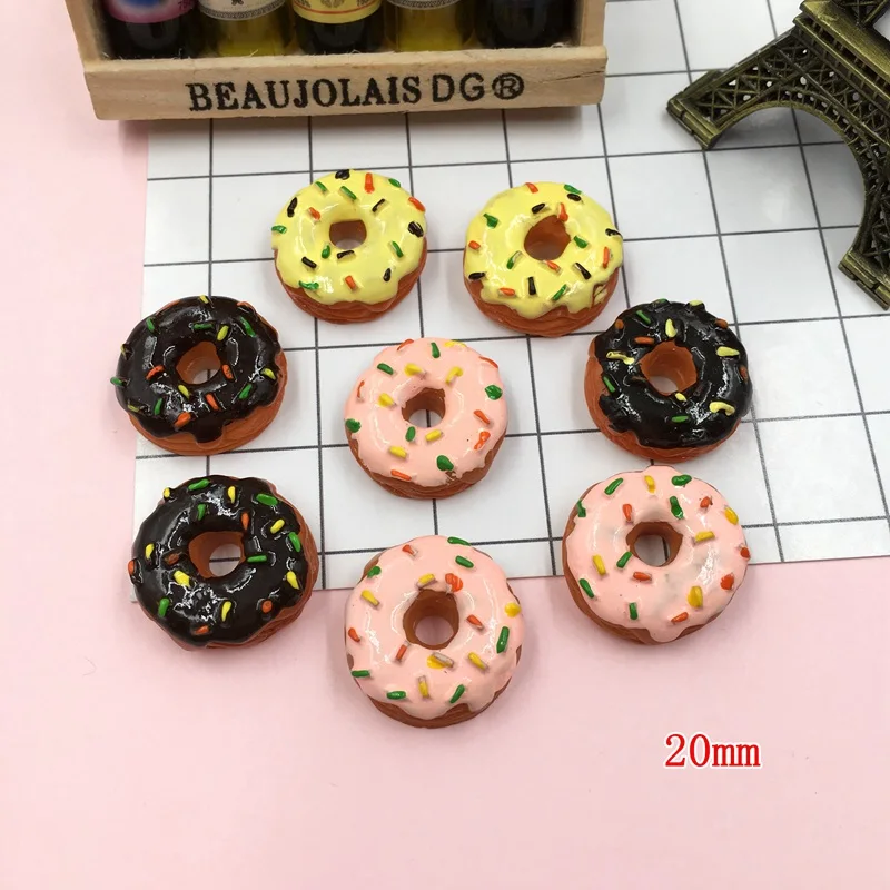 5 шт./лот миниатюрные Милые Пончики с имитацией смолы плоский кабошон для