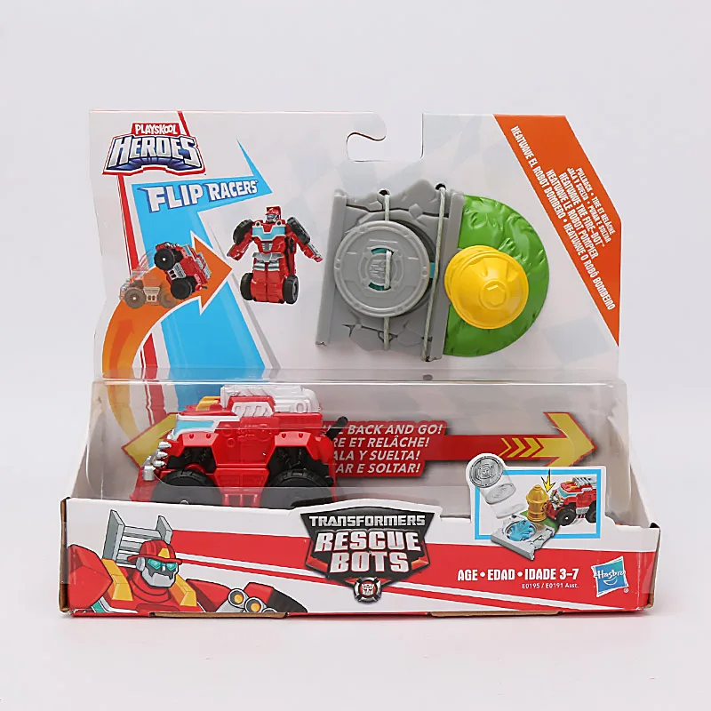 8 см Playskool Heroes Transformers Toys Rescue Bots Flip Racers Heatwave the Fire Bot аэропорт Blastoff Blades экшн