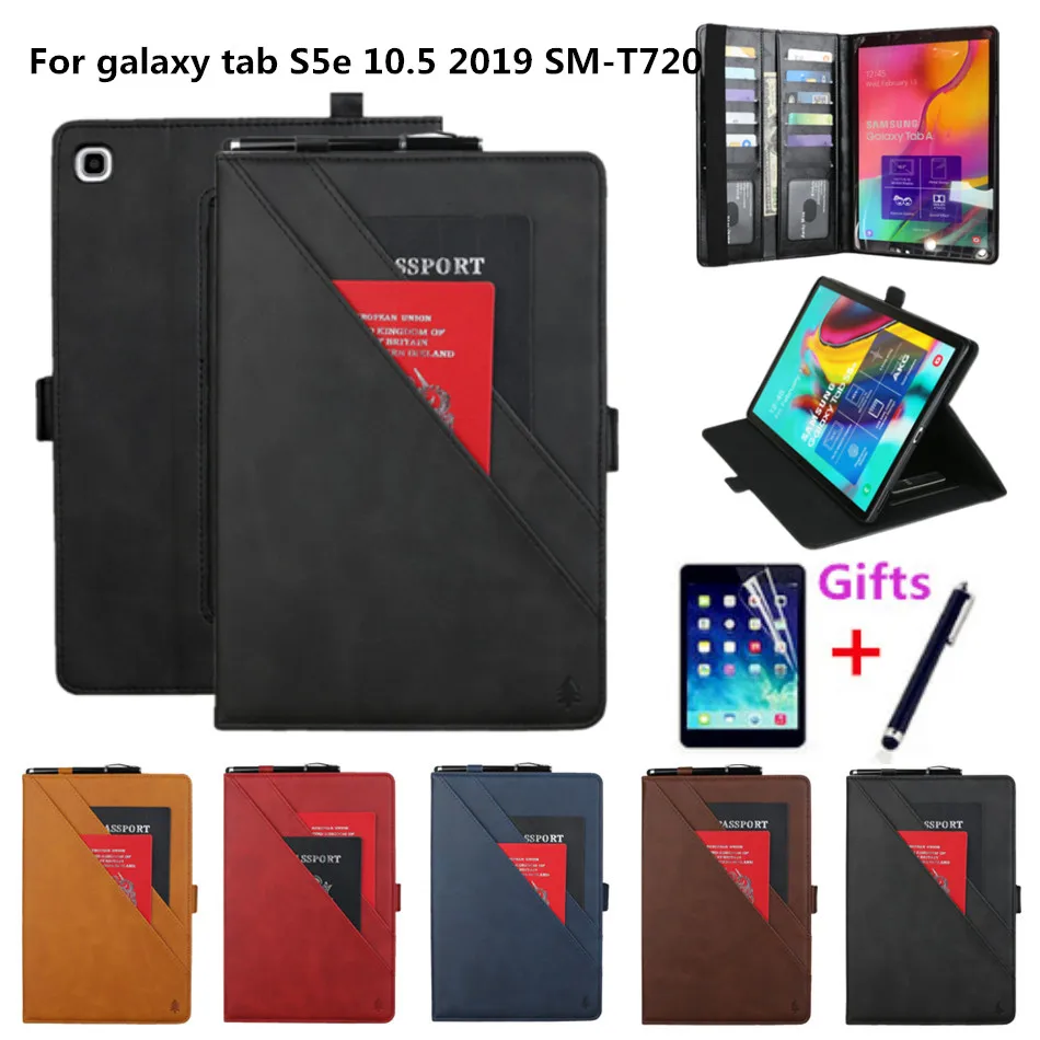Чехол бумажник для Samsung galaxy tab S5e 10 5 2019 чехол планшета Многофункциональная