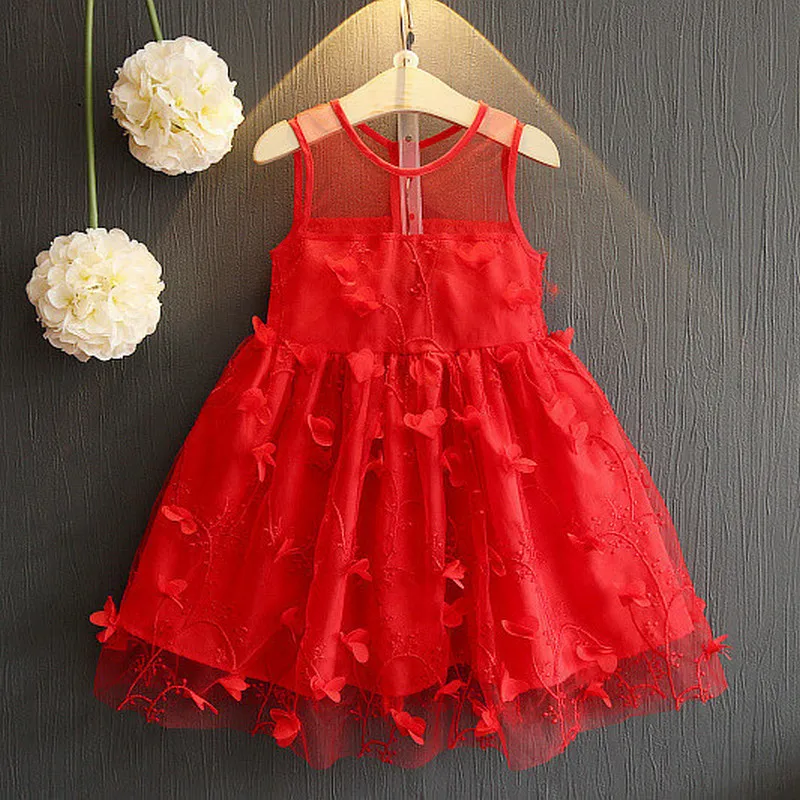 Girls Dress Summer Sleeveless Elegant Princess Fashion Baby Girl Clothes Three-Dimensional Flowers Dresses Tutu A068 | Детская одежда и