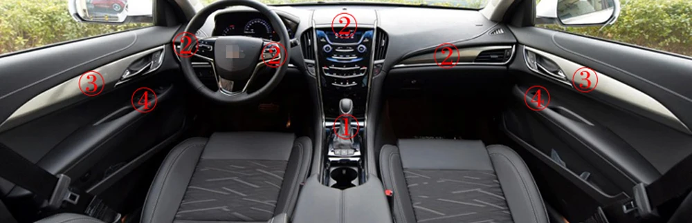 Для Cadillac ATS/ATSL внутренняя Центральная панель управления дверная ручка наклейки из углеродного волокна наклейки аксессуары для стайлинга автомобилей