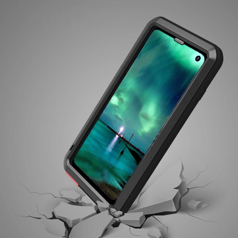 Броня 360 полной защиты чехол для samsung Galaxy S10 плюс Lite Алюминий металл + кремния