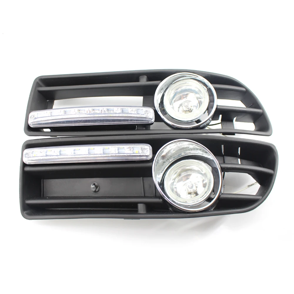 

Car GRILLE Clear FOG LIGHT Fit FOR VW JETTA BORA MK4 99-04 LED DRL Perfect