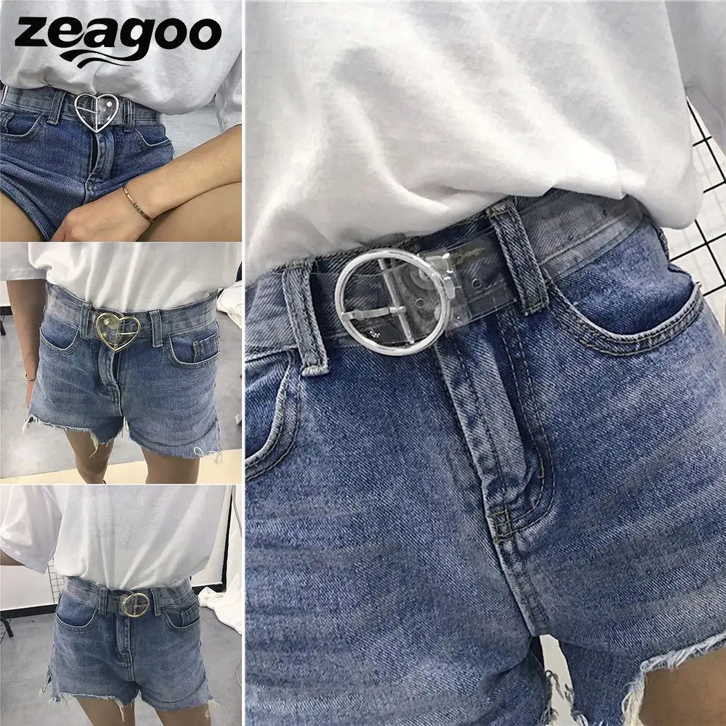 Zeagoo Новый трендовый длинный прозрачный пояс из смолы с регулируемым поясом для