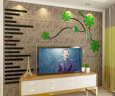 Вишня муха 3D акриловые Трехмерные настенные наклейки гостиной диван ТВ фон стены