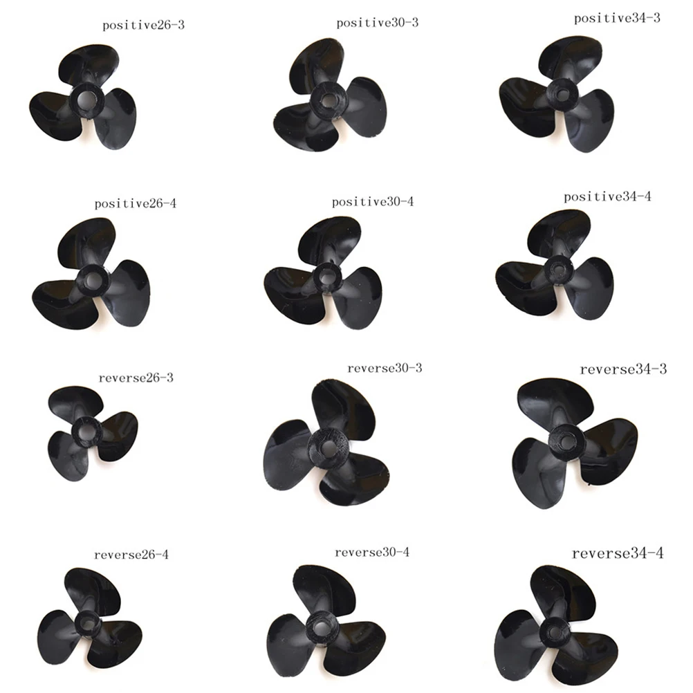 

26/30/34/mm RC Boat Three Blades Paddle Nylon Boat Propeller Positive & Reverse Screw Material Plastic PC