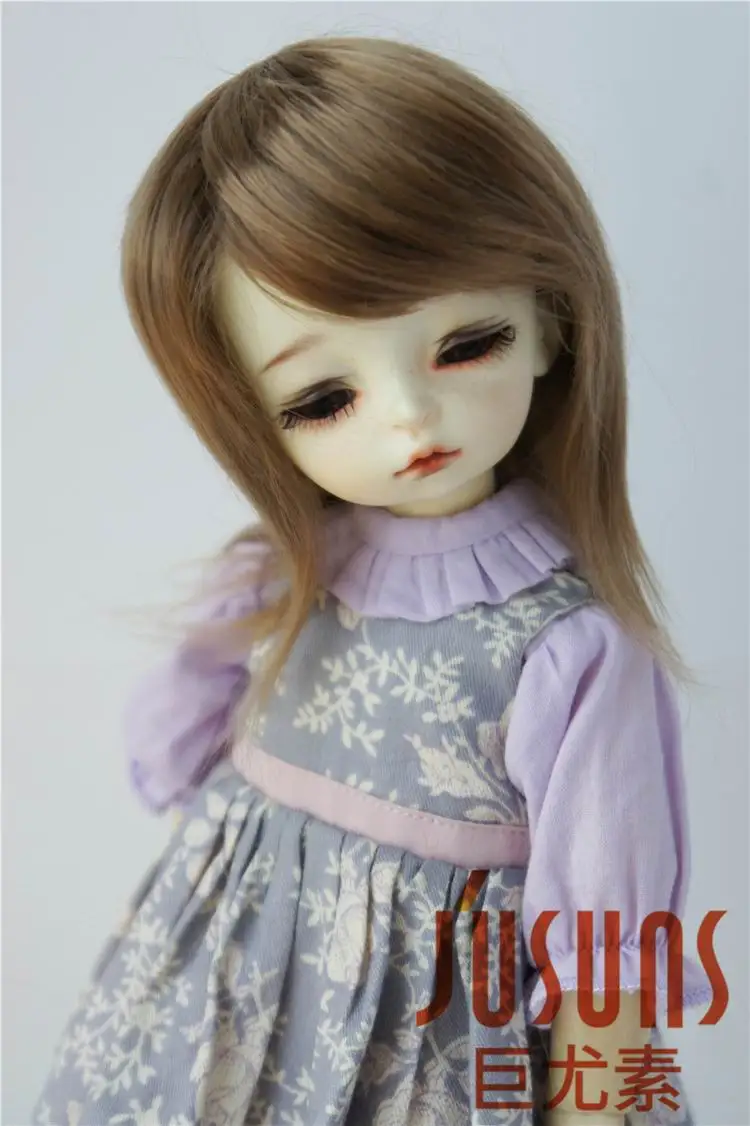 JD046 YOSD 1/6 модный синтетический парик mohai Размер 6-7 дюймов унисекс природа BJD волосы фарфоровая кукла волосы винил кукла парик - Цвет: Brown SM916