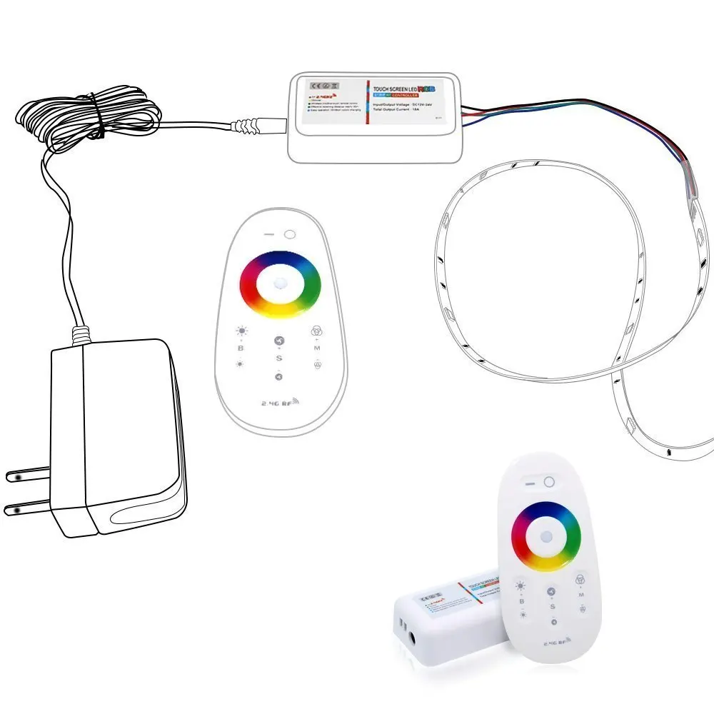 2 4G беспроводной Радиочастотный RGB светодиодный пульт управления сенсорное