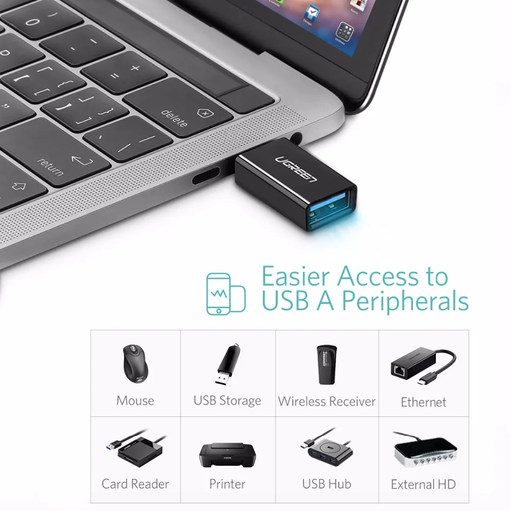Адаптер Ugreen Type C USB 3 0 OTG адаптер конвертер для Samsung S8 MacBook LG OTG|type c converter|converter typesconverter