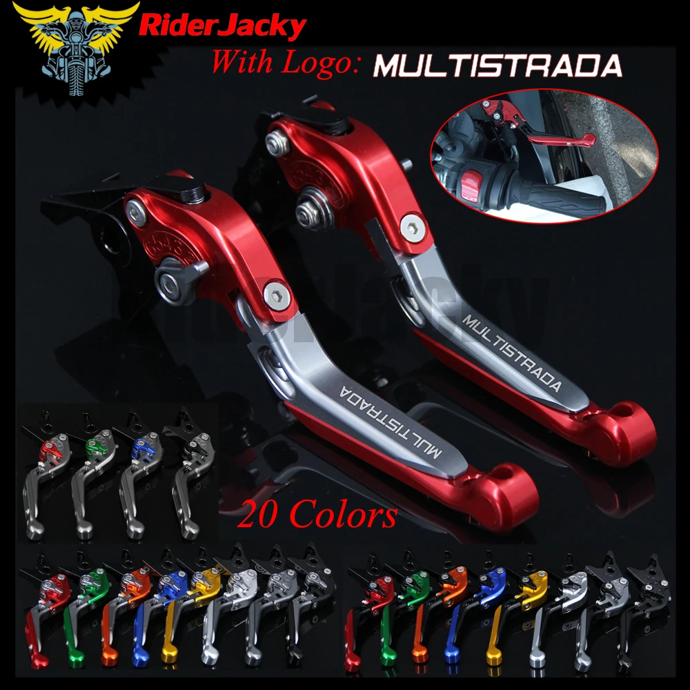 Рычаги тормозной муфты RiderJacky LOGO MULTISTRADA для мотоцикла с ЧПУ Ducati 1200/1260/S/GT 2010 2018 2017