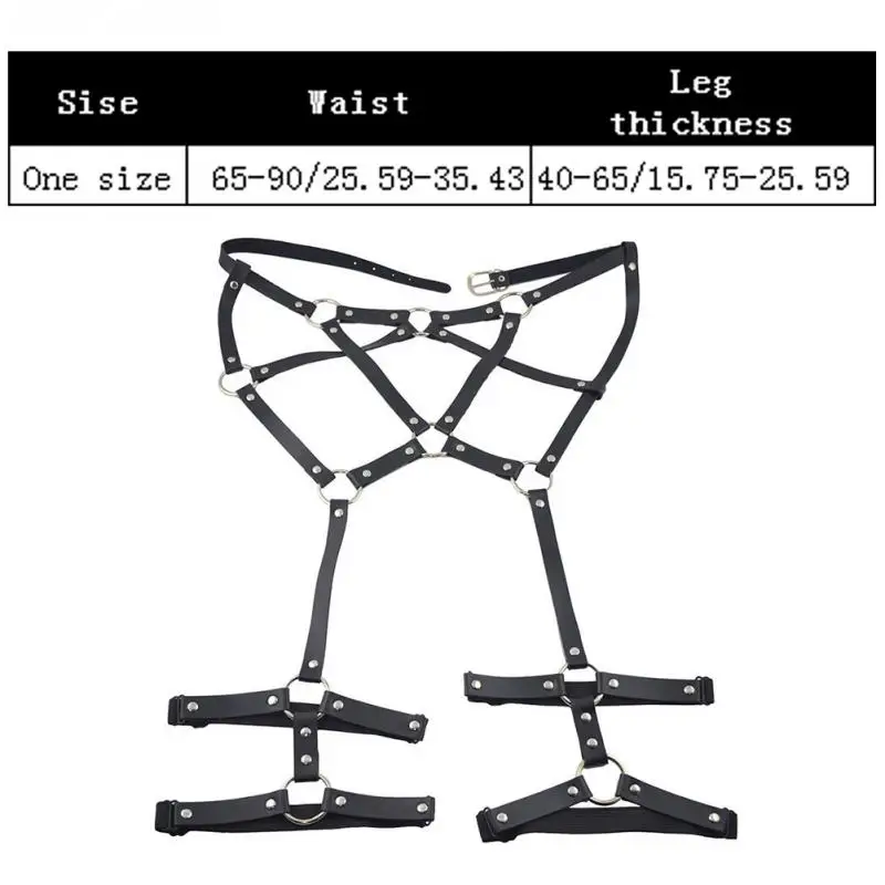 

Punk style woman garter belt PU leather suspender women garter belt loop body harness belt sexy nightclub supplies