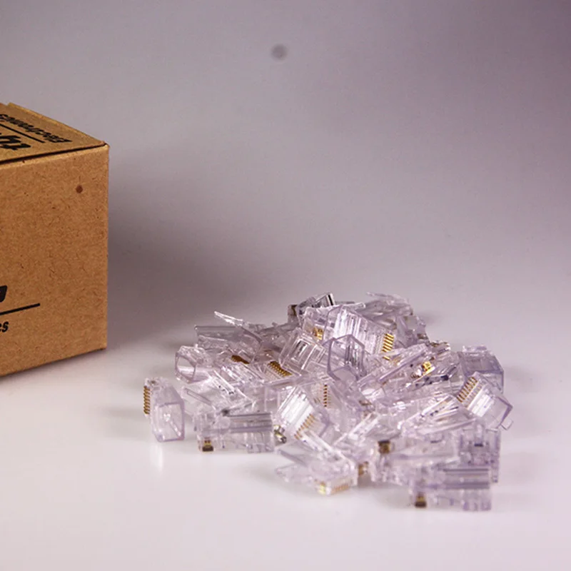 10 шт./лот RJ45 Cat5 CAT5e с разъемом папа RJ-45 Позолоченные сети модульный разъем 8P8C