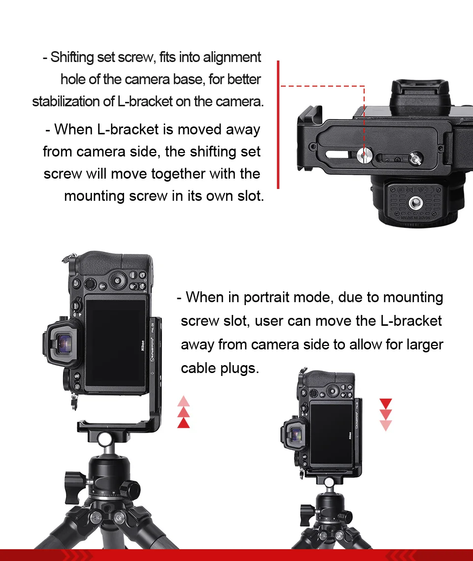 SUNWAYFOTO PNL-Z6 головка штатива быстросъемная пластина для Nikon Z6 Z7 головка штатива l-кронштейн быстросъемная пластина
