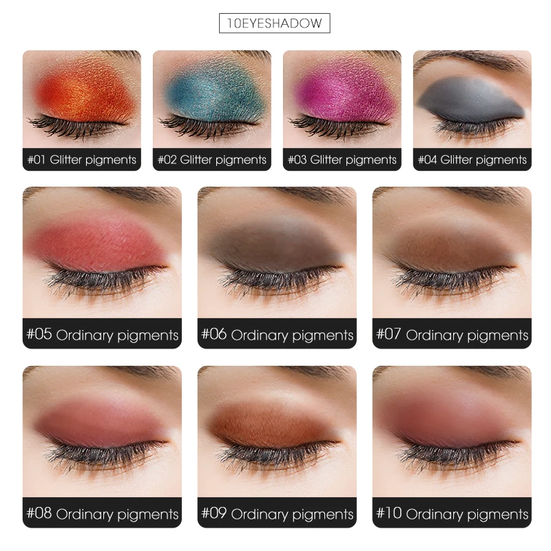 Single Color 10 Colors Eyeshadow Palette Makeup Cosmetic Waterproof Matte Glitter Pallete Make Up Eye Shadow |