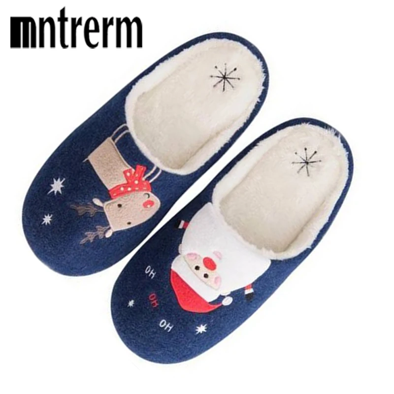 Домашние тапочки Mntrerm мягкие плюшевые хлопковые с животными обувь большого