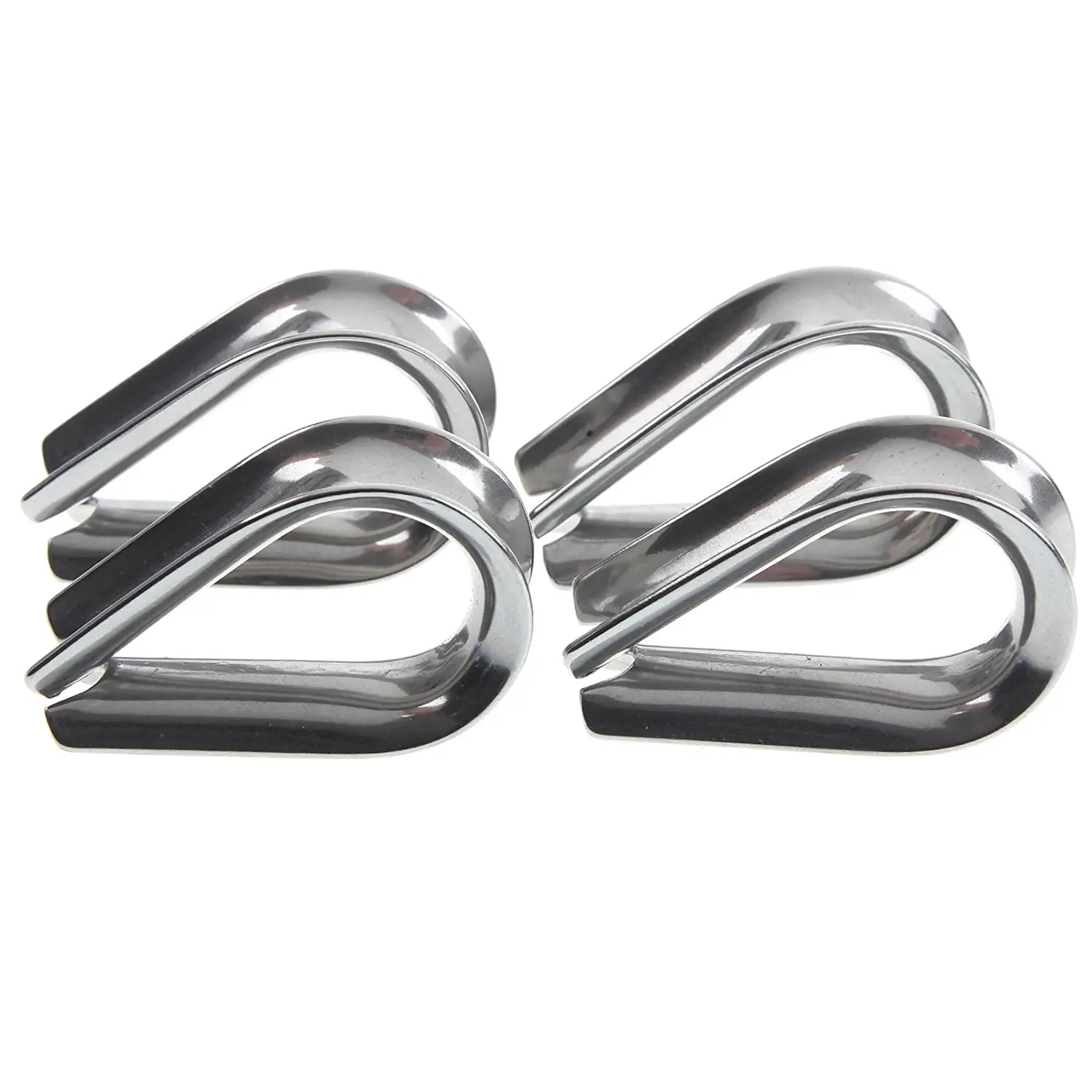 

BMBY 4 x Stainless Steel - 3mm Wire rope loop Rope Thimbles