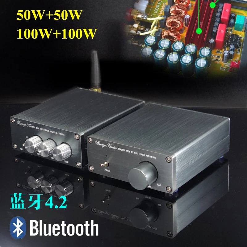 Kaolanhon 2,0 TPA3116 50WX2 100WX2 4,2 Bluetooth усилитель DC 12~ 25 в HIFI класс стерео домашний аудио цифровой мини-усилитель