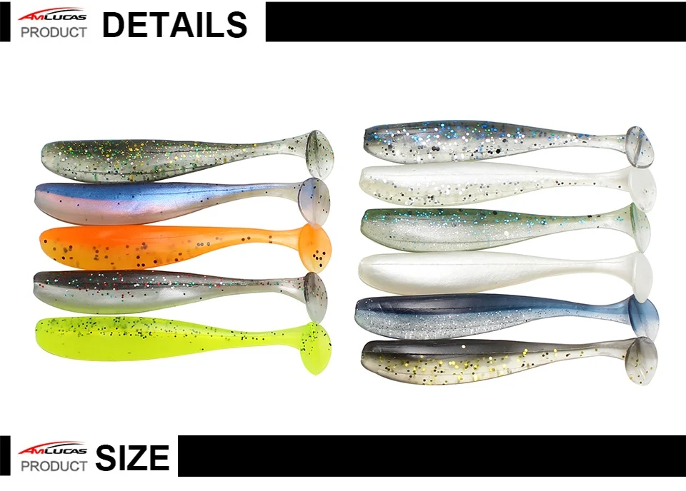 Amlucas 75 мм 2,1 г 6 шт. воблеры рыболовные силиконовые приманки Swimbait шэд гольян Карп Рыбалка Искусственные Мягкие приманки WW1027