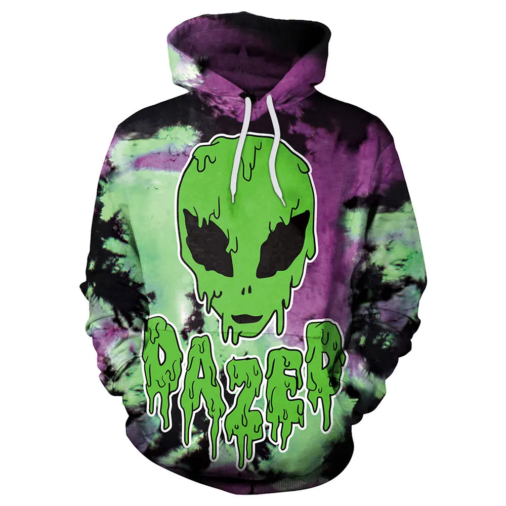 B101-083 Новинка 065 Ouija Yes or NO Destiny толстовка с капюшоном и принтом Tie Dye Femme Повседневная Свободная Мужская Женская толстовка с карманом - Цвет: B101-083