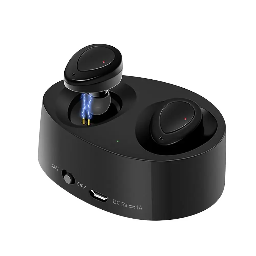 OCAMK, беспроводные Bluetooth наушники, TWS, вставные, двойные, беспроводные наушники с микрофоном, зарядная коробка, наушники, спортивные, вкладыши - Цвет: Черный