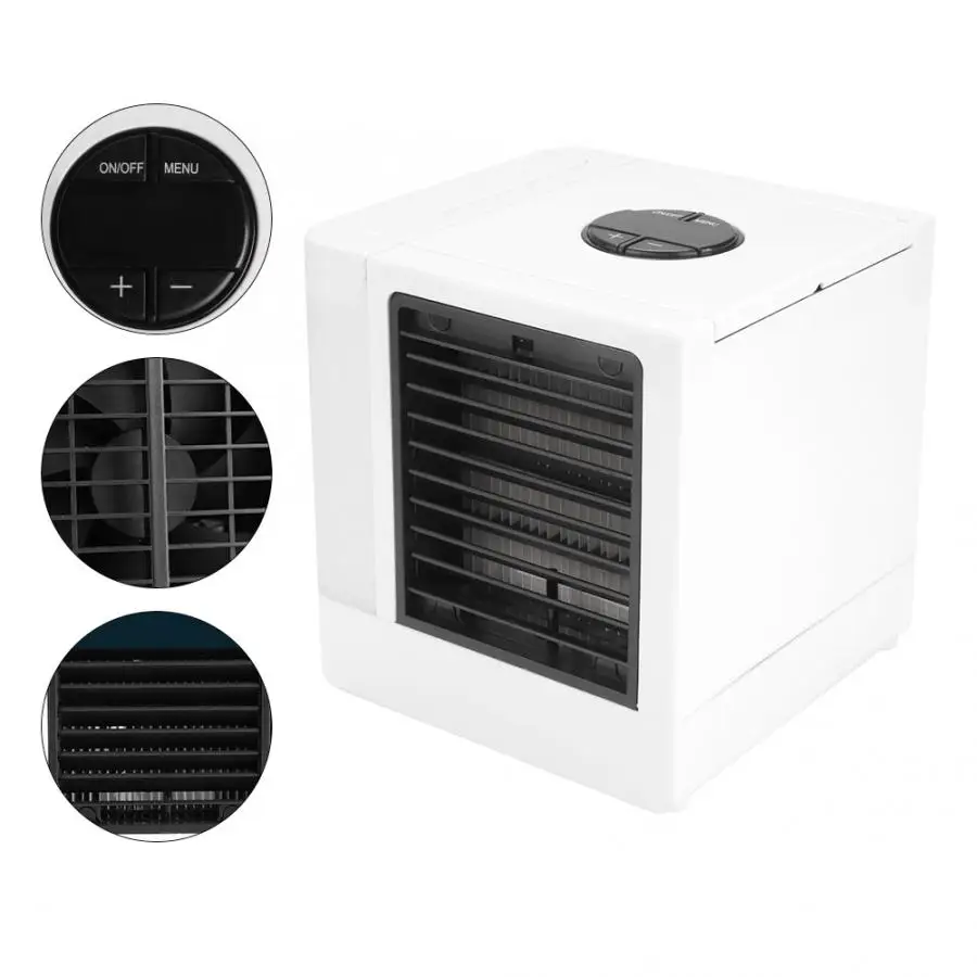 Мини вентилятор Настольный портативный со светодиодной подсветкой и USB