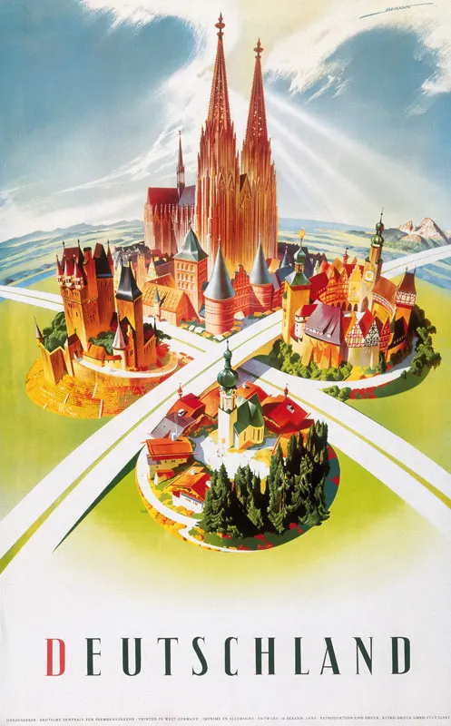 Постеры для путешествий из Германии зима в катание на лыжах классические