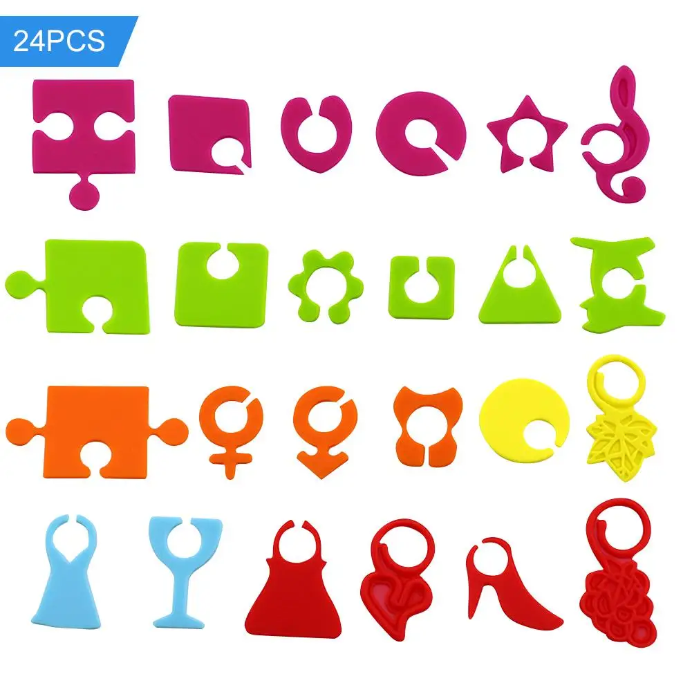 

24PCS Wine Glass Label Creative Recognizer Silicone Red Wine Cocktail Logo Party Drink Label Decoration For Bar Restaurants